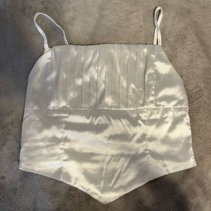 y2k cider satin tank top with pleated design bust